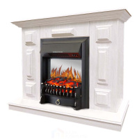 Каминокомплект Хорошие Камины Юпитер с очагом Royal Flame Fobos FX M Black белое дерево