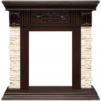 Каминокомплект Royal Flame Luxemburg (каменный) - Сланец/Темный дуб с очагом Fobos FX Black