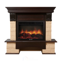 Портал Firelight Forte 25S камень бежевый, шпон Темный дуб